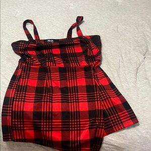 Red and Black Plaid skort/dress